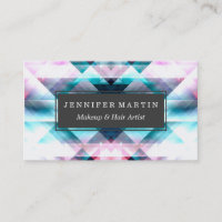Girly Pink and Blue Abstract Geometric Pattern