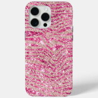 Girly Pink and Blush Glitter Zebra