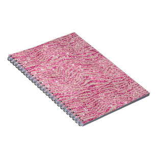 Girly Pink and Blush Glitter Zebra Notebook