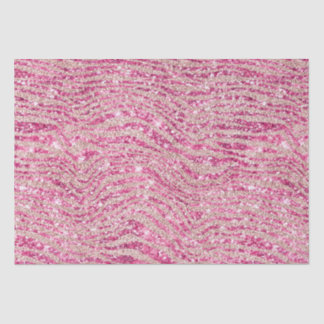 Girly Pink and Blush Glitter Zebra Tissue Paper