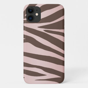 Girly Pink and Brown Zebra Case-Mate iPhone Case
