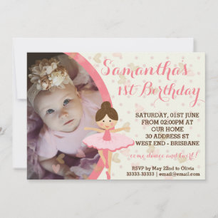 Girly Pink and Dreamy Ballerina Invitation