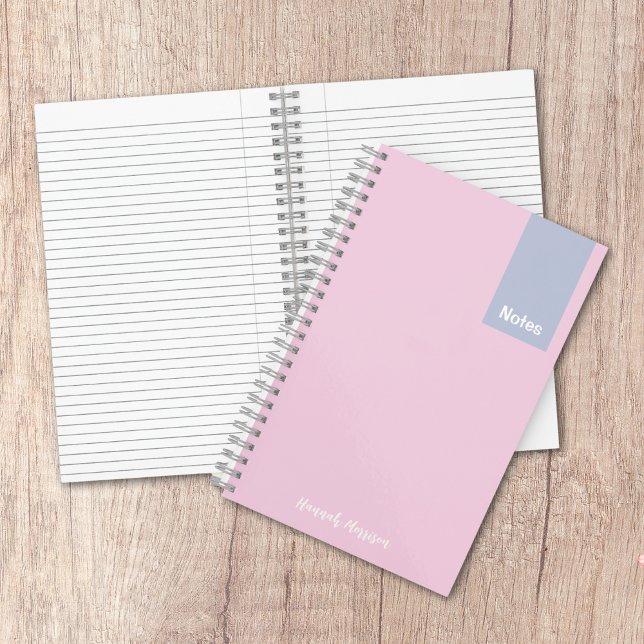 Girly Pink and Purple Monogrammed Full Name Notes Notebook (Creator Uploaded)