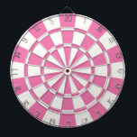 Girly Pink And White<br><div class="desc">Girly Pink And White Dart Board</div>