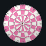Girly Pink And White Dartboard<br><div class="desc">Girly Pink And White Dart Board</div>