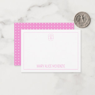 Girly Pink and White Flips Flops and Polka Dots Card