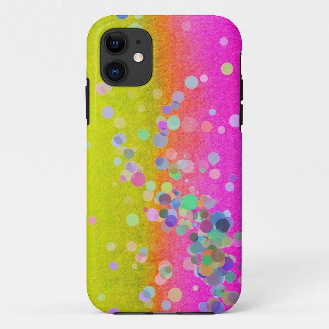  Girly pink and yellow iPhone Case (Back)