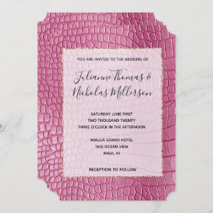 Girly Pink Animal Glam Wedding Invitation
