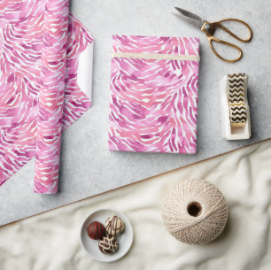 Girly Pink Animal Zebra Print  Wrapping Paper