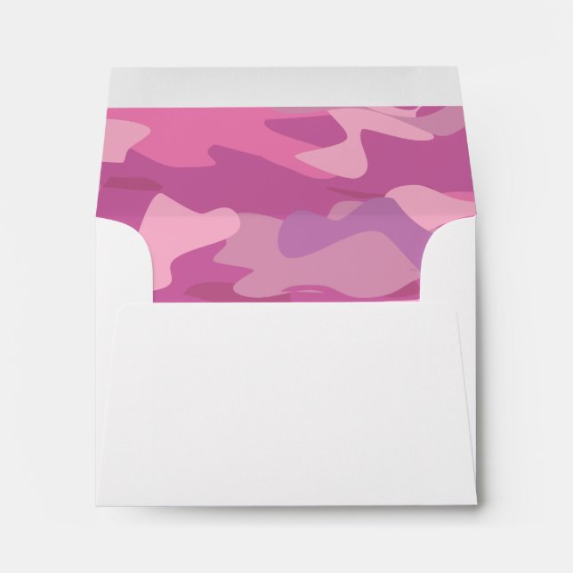 Girly pink army camo camouflage liner envelopes (Back (Bottom))