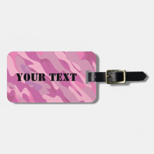 Girly pink army camouflage travel luggage tag