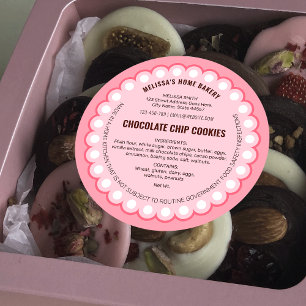 Girly Pink Bakery Packaging Cottage Law Label