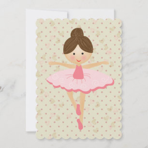 Girly Pink Ballerina Invitation