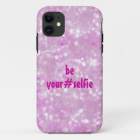 Girly Pink Be Yourself Selfie Hashtag Quote