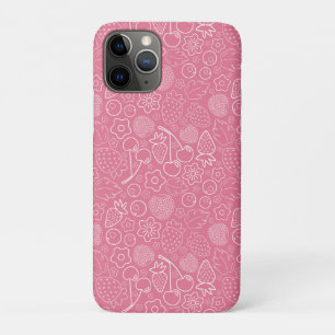 Girly Pink Berry Strawberry Cherry Modern. Case-Mate iPhone Case
