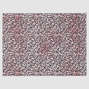 Girly Pink Black Leopard Print Tissue Paper