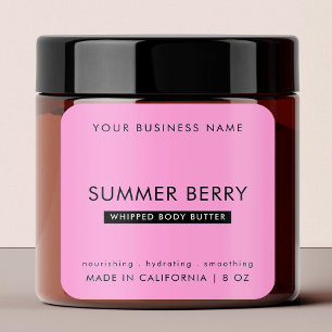 Girly Pink & Black Modern Skincare Jar Product Square Sticker