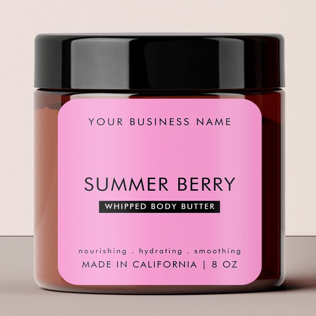 Girly Pink & Black Modern Skincare Jar Product Square Sticker (Girly Pink & Black Modern Skincare Jar Product Square Sticker)