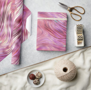 Girly Pink Blush Glam Wrapping Paper