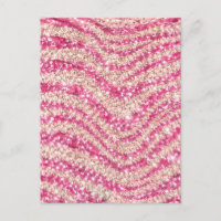 Girly Pink Blush Glitter Zebra Pattern