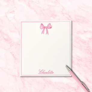 Girly Pink Bow Notepad