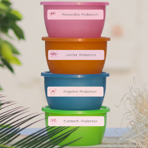 Girly Pink Bow Waterproof Name