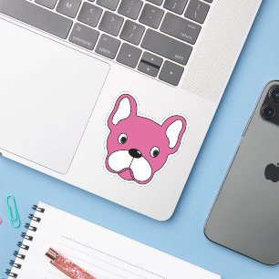 Girly Pink Bulldog 3"x3" Vinyl Sticker