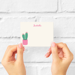 Girly Pink Cactus Houseplant Post-it Notes