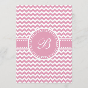 Girly Pink Chevron Chic Zigzag Stripes Invitation