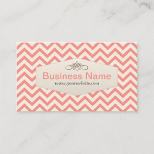 Girly Pink Chevron Nail Art Business Card