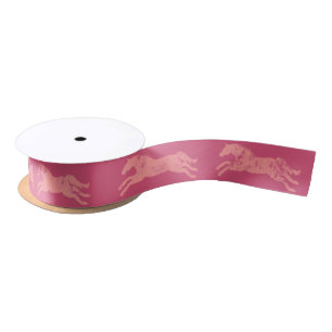 Girly Pink Classic Equestrian Horses Satin Ribbon