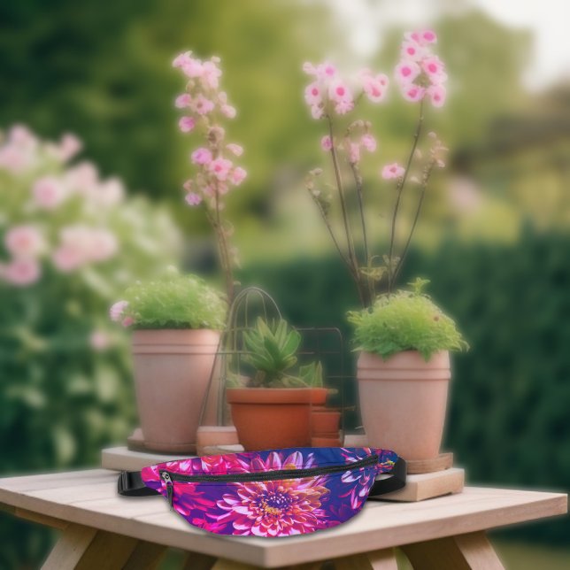 Girly Pink Dahlia Flower Garden Nature Photo  Bum Bags (Creator Uploaded)