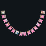 Girly Pink Daughter Photo Happy Birthday Bunting<br><div class="desc">This pink girly bunting features photos of the birthday girl and a happy birthday message. Change the text and photos by clicking the personalise button.</div>
