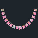 Girly Pink Daughter Photo Happy Birthday Bunting<br><div class="desc">This pink girly bunting features photos of the birthday girl and a happy birthday message. Change the text and photos by clicking the personalise button.</div>
