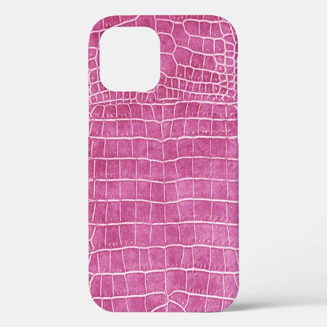 Girly Pink Faux Crocodile Leather Case-Mate iPhone Case (Back)