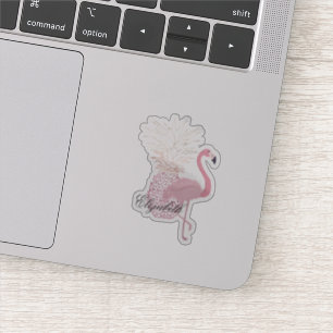 Girly Pink Flamingo, Pineapple - Personalised