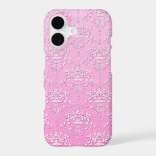 Girly Pink Floral Damask iPhone 7 case