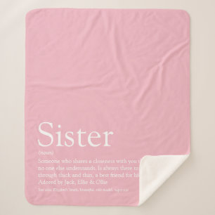 Girly Pink Fun Cool Sister Definition Sherpa Blanket