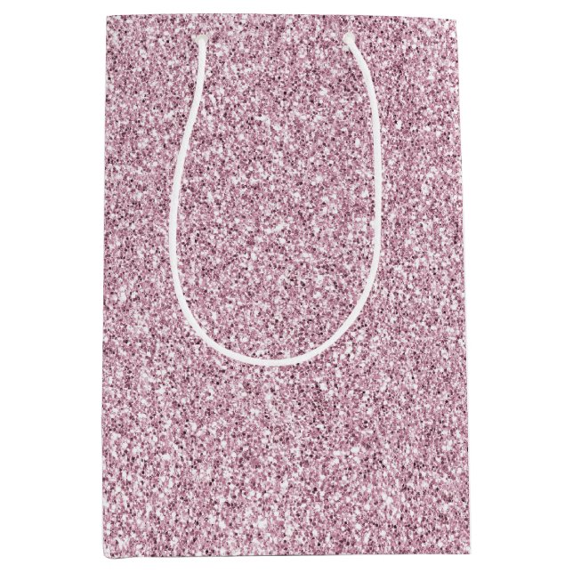 Girly Pink Glam Glitter sparkle Medium Gift Bag (Front)