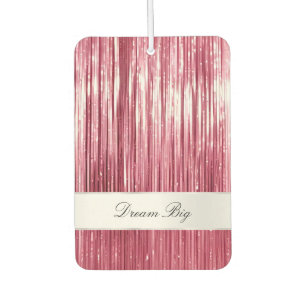 Girly Pink Glam Glitzy Tinsel Stripes Car Air Freshener