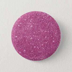 Girly Pink Glitter Glam 6 Cm Round Badge
