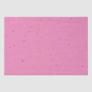 Girly Pink Glitter Glam Hearts Birthday Tissue Paper