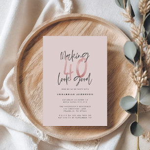 Girly pink glitter modern stylish 40th birthday