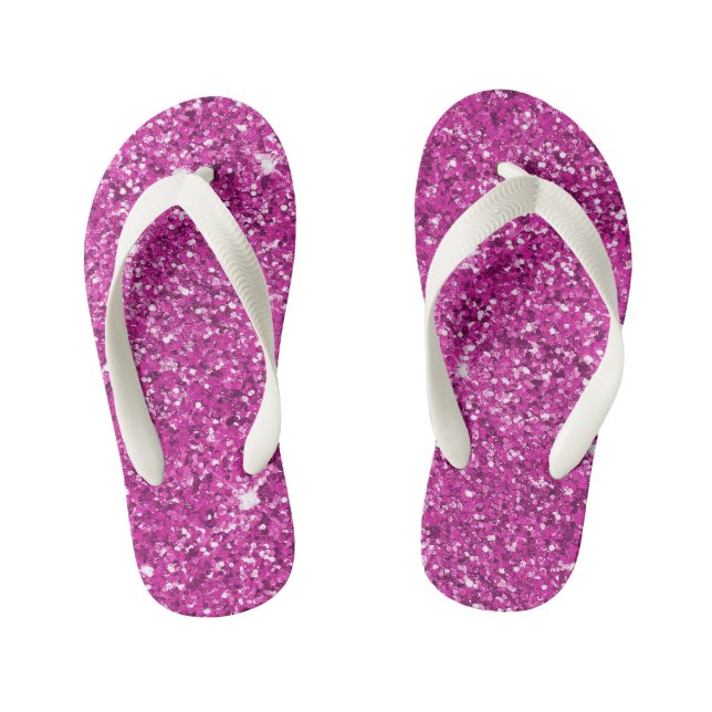 Girly Pink Glitter Ombre Sparkle           Kid's Jandals (Footbed)