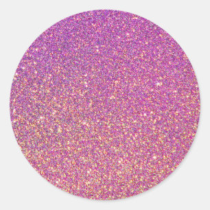 Girly Pink Glitter Pattern Classic Round Sticker