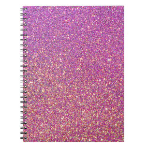 Girly Pink Glitter Pattern Spiral Notebook