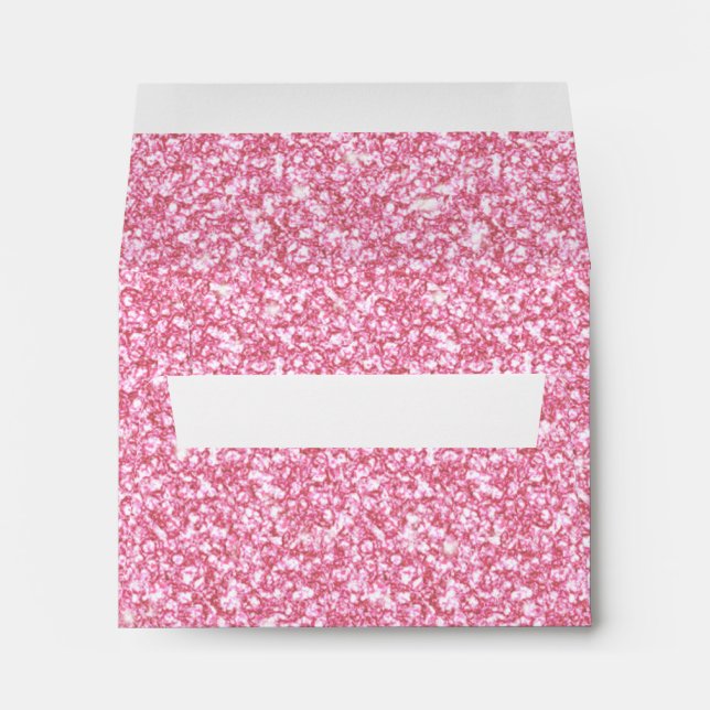 Girly Pink Glitter Printed Envelopes (Back (Bottom))