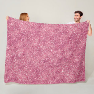 Girly Pink Glitter Sparkle Glitz Fleece Blanket