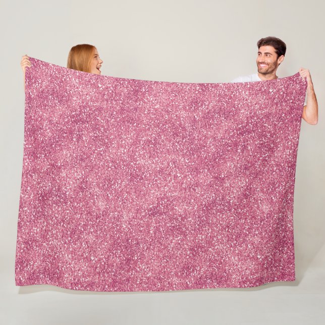 Girly Pink Glitter Sparkle Glitz     Fleece Blanket (In Situ)