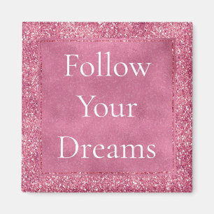 Girly Pink Glitter Sparkle Glitz Magnet